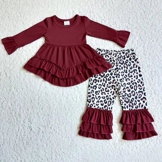 Maroon Leopard Hi-Low Sets