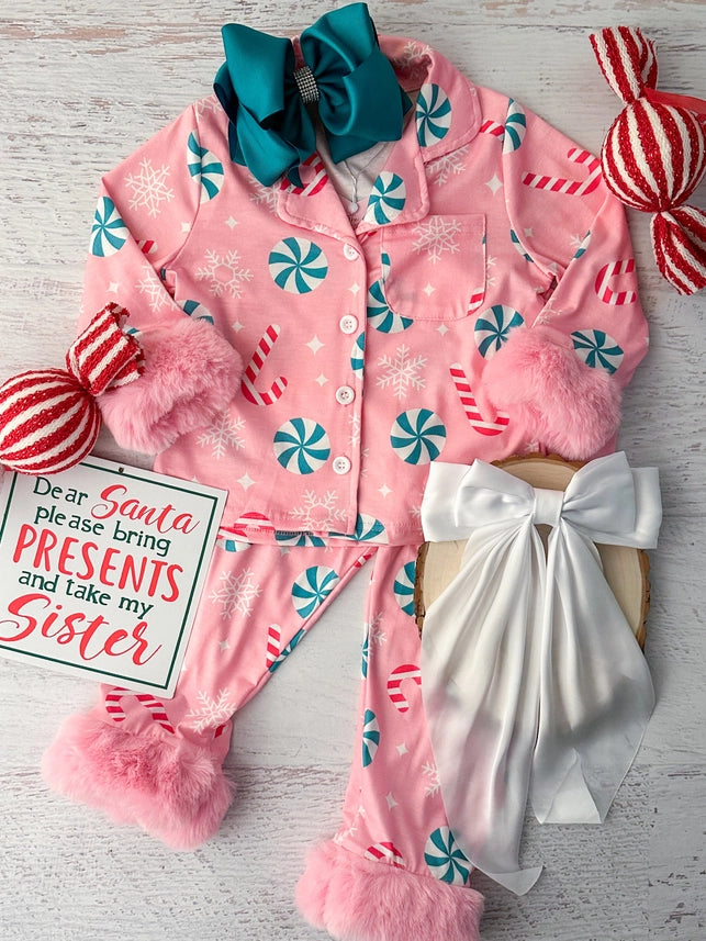 Mommy & Me Pretty Pink Christmas Pj Set