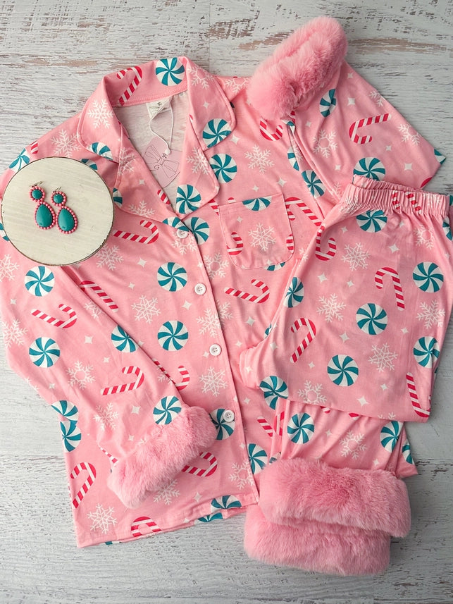 Mommy & Me Pretty Pink Christmas Pj Set