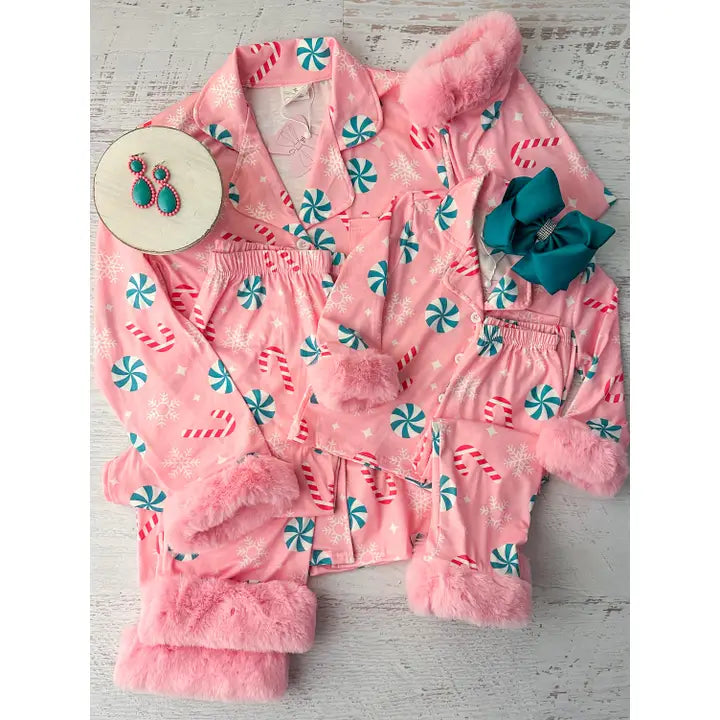 Mommy & Me Pretty Pink Christmas Pj Set